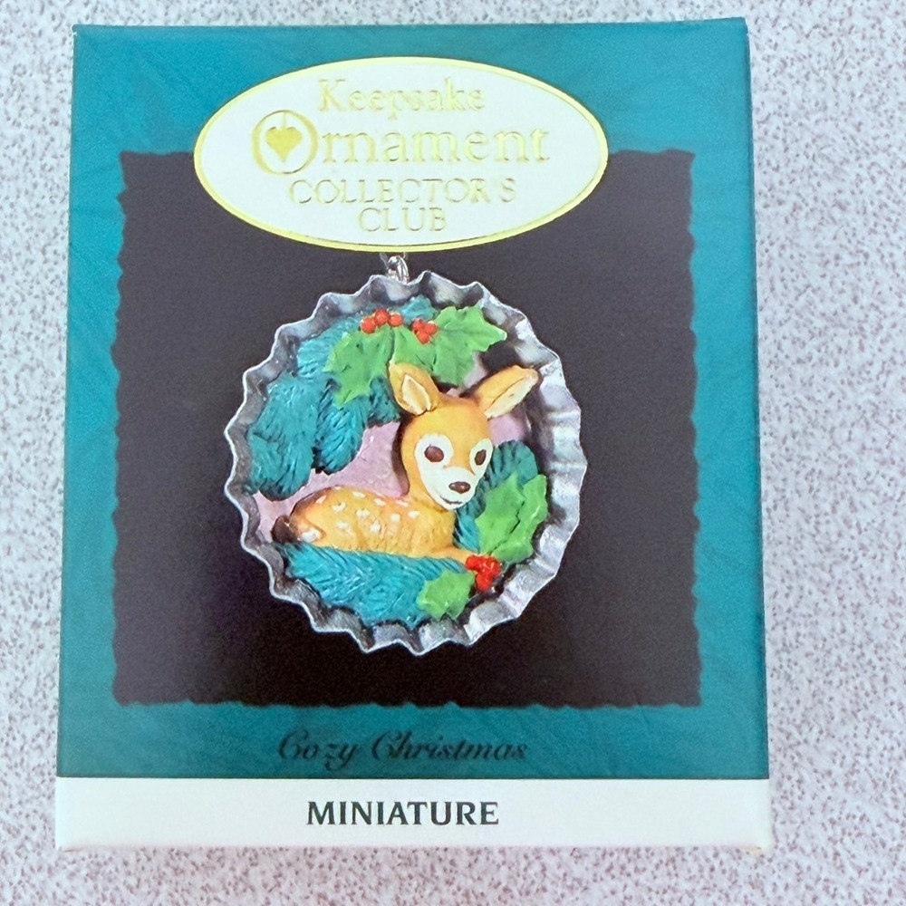 Hallmark Fawn Miniature Ornament Christmas 1994 Collector's Club Handcrafted